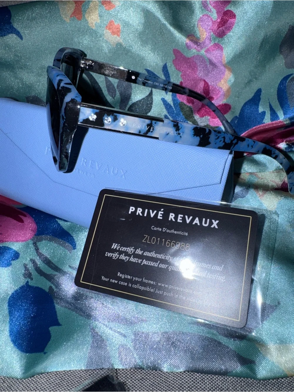 New PRIVE REVAUX Women's Milky Blue Tortoise Cat Eye Sunglasses